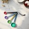 Hello Honey 4-Piece Enameled Stainless Steel Measuring Spoons with Colored Edges and Leather Tie, Multicolor